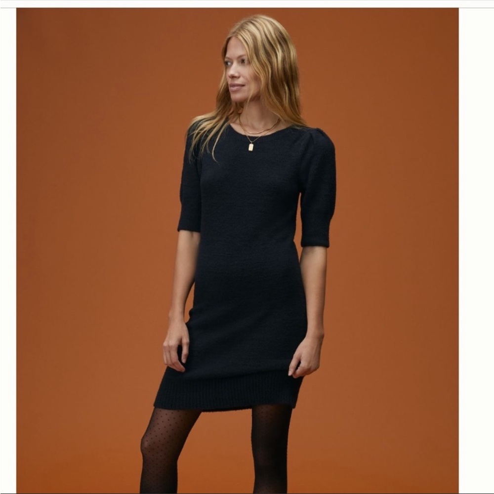NEW Anthropologie Daily Practice Black Sweater Dress Small